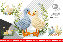 Duck Embroidery Clipart Product Image 1
