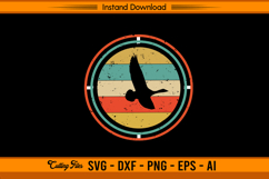 Duck Hunting SVG Retro Flying Bird Hunter Design File Product Image 1
