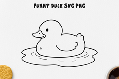 Cute Duck Doodle Clipart PNG SVG Product Image 1