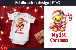 Baby Christmas sublimation. My first Christmas Duck tshirt Product Image 1