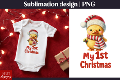 Baby Christmas sublimation. My first Christmas Duck tshirt Product Image 1