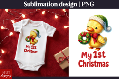 Baby Christmas sublimation. My first Christmas Duck tshirt Product Image 1