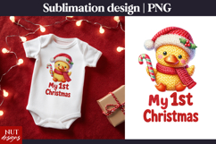 Baby Christmas sublimation. My first Christmas Duck tshirt Product Image 1