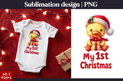 Baby Christmas sublimation. My first Christmas Duck tshirt Product Image 1