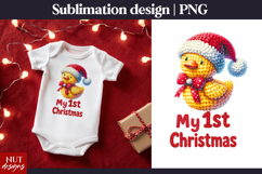 Baby Christmas sublimation. My first Christmas Duck tshirt Product Image 1