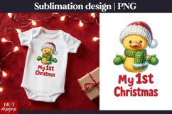 Baby Christmas sublimation. My first Christmas Duck tshirt Product Image 1