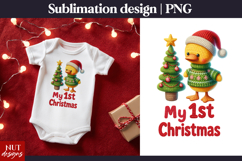 Baby Christmas sublimation. My first Christmas Duck tshirt Product Image 1