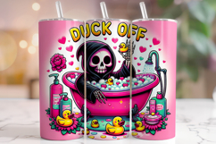 Duck Off Tumbler Wrap, Funny Skeleton Tumbler Wrap,Sarcastic Product Image 1