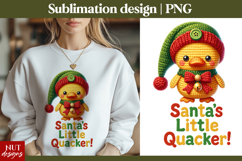 Crochet Christmas tshirt Funny Christmas Duck Sublimation Product Image 1
