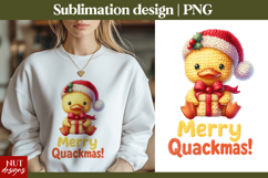 Crochet Christmas tshirt Funny Christmas Duck Sublimation Product Image 1