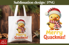 Crochet Christmas tshirt Funny Christmas Duck Sublimation Product Image 1