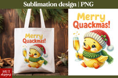 Crochet Christmas tshirt Funny Christmas Duck Sublimation Product Image 1