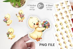 Duck Spring Bouquet Sticker Product Image 1