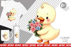 Duck Spring Bouquet Clipart Product Image 1