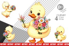 Duck Spring Bouquet Clipart Product Image 1