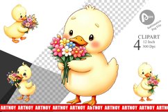 Duck Spring Bouquet Clipart Product Image 1