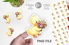 Duck Spring Bouquet Sticker Product Image 1