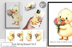 Digital Paper Duck Spring Bouquet Product Image 1
