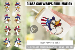 Glass Can Duck Patriotic Product Image 1