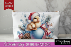 Duckling Pastel Christmas Cosmetic Bag Coquette Xmas Makeup Product Image 1
