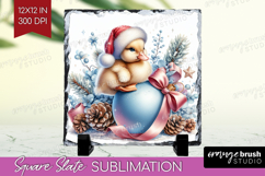 Duckling Pastel Christmas Slate PNG Coquette Xmas Square Product Image 1