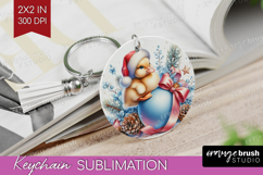 Duckling Pastel Christmas Keychain PNG Coquette Xmas Product Image 1
