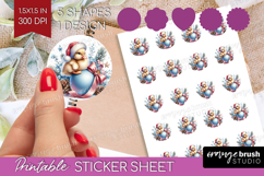 Duckling Pastel Christmas Round Sticker Coquette Xmas Product Image 1