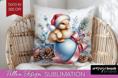 Duckling Pastel Christmas Pillow Sublimation Coquette Xmas Product Image 1