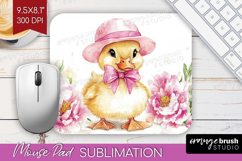 Duckling Flowers Mouse Pad Sublimation Cute Farm Mousepad Product Image 1
