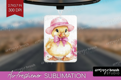 Duckling Flowers Air Freshener PNG Cute Farm PNG Sublimation Product Image 1