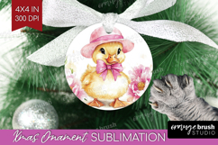 Duckling Flowers Ornament PNG Cute Farm PNG Sublimation Product Image 1