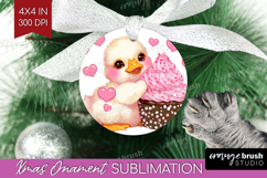 Duckling Valentine Ornament PNG Cute Valentines Day PNG Product Image 1