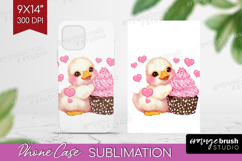 Duckling Valentine Phone Case PNG Cute Valentines Day Case Product Image 1