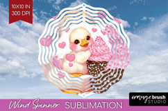 Duckling Valentine Wind Spinner Sublimation PNG Cute Day Product Image 1