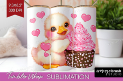 Duckling Valentine Tumbler Wrap Cute Valentines Day Tumbler Product Image 1