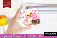 Duckling Valentine Magnet Sublimation Cute Valentines Day Product Image 1