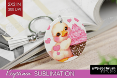 Duckling Valentine Keychain PNG Cute Valentines Day Keychain Product Image 1
