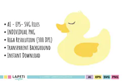 Yellow duckling graphics with sweet heart and love details