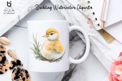 Duckling Watercolor Clipart, Duckling Mug Sublimation Png Product Image 3