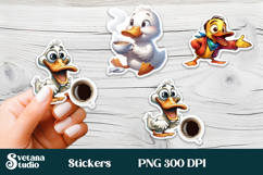 Funny duck stickers PNG | Farm sticker printable Product Image 1