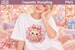 Coquette Pink Bow Dumling Clipart | Cute Sublimation Product Image 3