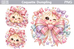 Coquette Dumling Bow Clipart | Pastel Dumpling Sublimation Product Image 1