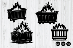 Dumpster Fire SVG, Garbage SVG, Trash Can SVG Product Image 1