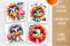 Funny duck Sarcastic Quotes Coaster Sublimation Design Product Image 1
