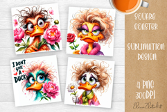 Funny duck Sarcastic Quotes Coaster Sublimation Design Product Image 1