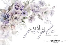 dusty purple floral clipart watercolor flowers clip art lavender mauve violet lilac peonies wildflowers roses png