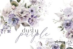 dusty purple floral clipart watercolor flowers clip art lavender peonies wildflowers roses png