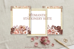 Dusty Rose Botanical Set | 3 Elegant Card Backgrounds Product Image 1