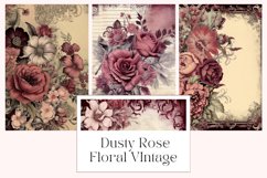 Dusty Rose Floral Vintage Junk Journal Pages Product Image 1