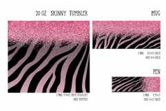 dusty rose glitter zebra sublimation for tumbler-pen-mug